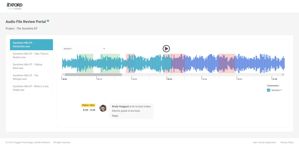 screenshot of Sonido Software
